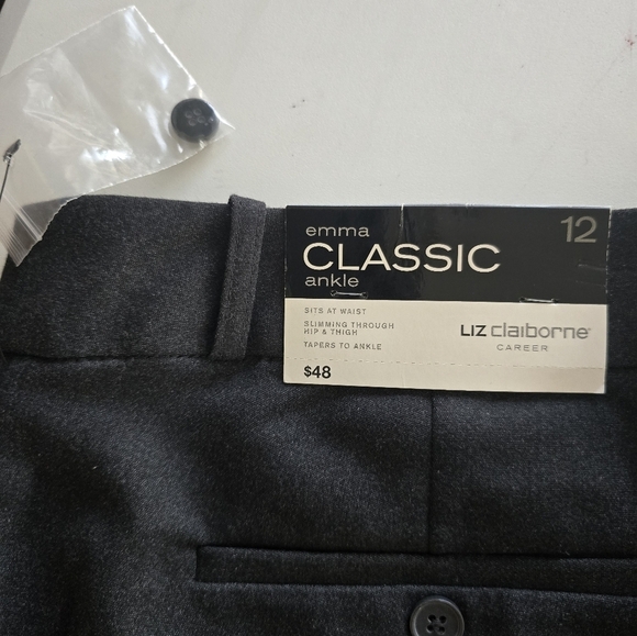 Liz Caiborne Pants Women Black Sz 12 MidRise Straight Classic Fit 36×27 … - Picture 11 of 11